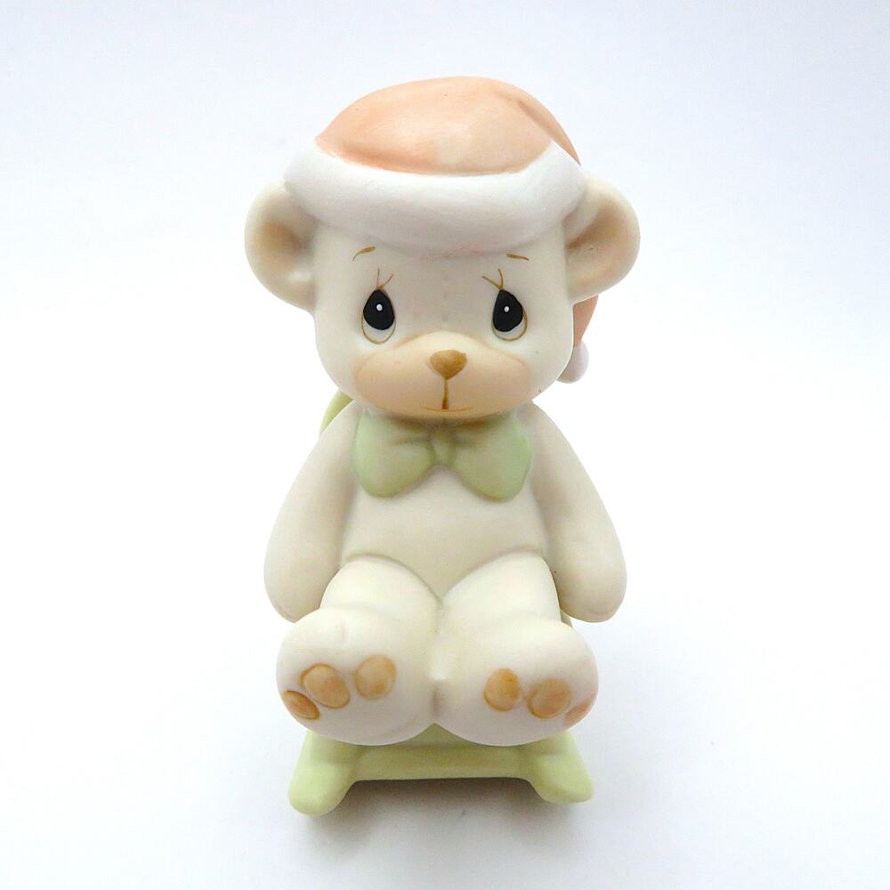 Vintage Precious Moments Bear In Rocking Chair 1989 Samuel Butcher for Enesco